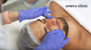 Professional men's facial cleansing in Esteva Clinic