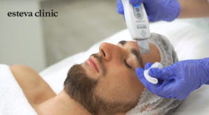 Professional men's facial cleansing in Esteva Clinic