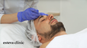 Professional men's facial cleansing in Esteva Clinic