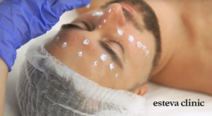 Professional men's facial cleansing in Esteva Clinic